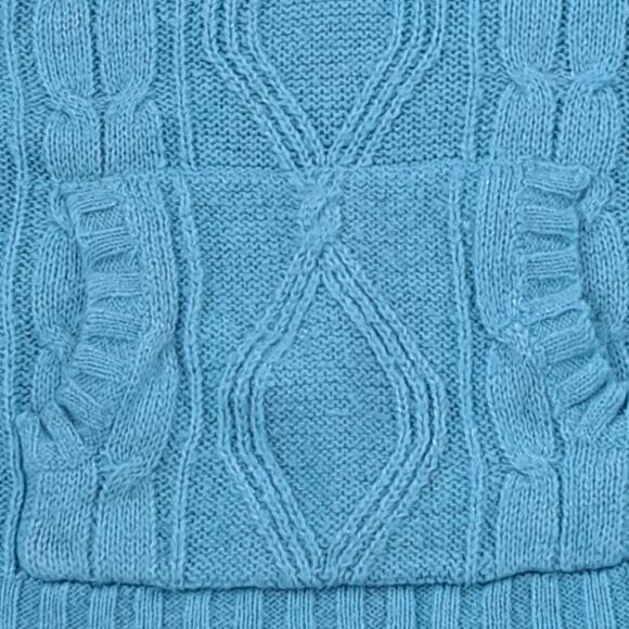 Girl's Aqua Blue Pull Over Hoodie Sweater Size Large 10/12 - Picture 6 of 7